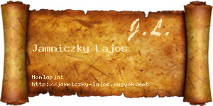 Jamniczky Lajos névjegykártya